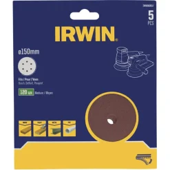 Schuuraccessoires > IRWIN schuurschijf rond Ø150 mm zelfhechtend K120, 5 stuks