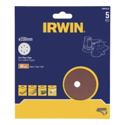Schuuraccessoires > IRWIN schuurschijf rond Ø150 mm zelfhechtend K80, 5 stuks