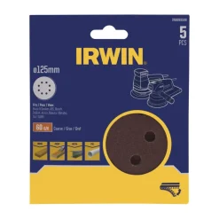 Schuuraccessoires > IRWIN schuurschijf rond Ø125 mm zelfhechtend K60, 5 stuks