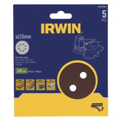 Schuuraccessoires > IRWIN schuurschijf rond Ø115 mm zelfhechtend K120, 5 stuks