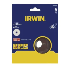 Schuuraccessoires > IRWIN schuurschijf voor haakse slijper Ø115 mm korrelgrootte K100 5 stuks