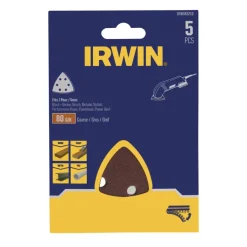 Schuuraccessoires > IRWIN schuurvel driekhoek 95 x 95 mm zelfhechtend K80, 5 stuks