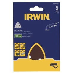 Schuuraccessoires > IRWIN schuurvel driekhoek 95 x 95 mm zelfhechtend K120, 5 stuks