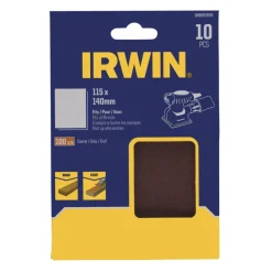 Schuuraccessoires > IRWIN schuurvel 140 x 115 mm K100 voor klembevestiging, zonder perforatie, 10 stuks.
