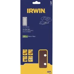 Schuuraccessoires > IRWIN schuurvel 230 x 115 mm K150 zelfhechtend, met perforatie, 5 stuks.