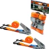 Aanhanger Accessoires > Jumbo spanband oranje 25mm met ratel en S haken 350 cm (2 stuks)