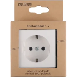 Inbouw Schakelmateriaal|Stopcontacten & Overige Contactdozen > JUNG AS500 Enkel Geaard Stopcontact Wit