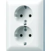 Inbouw Schakelmateriaal|Stopcontacten & Overige Contactdozen > JUNG AS500 Inbouw Dubbel Geaard Stopcontact Wit