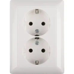 Inbouw Schakelmateriaal|Stopcontacten & Overige Contactdozen > JUNG AS500 Inbouw Dubbel Geaard Stopcontact Wit