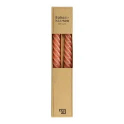 Kaars spiraal lichtroze 25 cm - set van 2