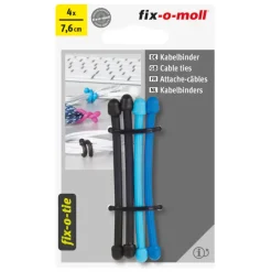 Kabelklemmen > Fix-o-moll Kabelbinder fix-o-tie 3 kleuren 76mm - 4 stuks