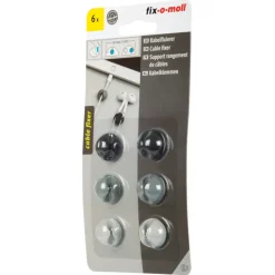 Kabelklemmen > Fix-o-moll Kabelhouders zelfklevend 3 kleuren 19x10mm 6 stuks