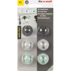 Kabelklemmen > Fix-o-moll Kabelhouders zelfklevend 3 kleuren 28x15mm - 6 stuks