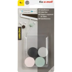 Kabelklemmen > Fix-o-moll Kabelhouders zelfklevend 4 kleuren 25x12mm 4 stuks