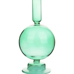 Kandelaar rond glas 19 cm assorti