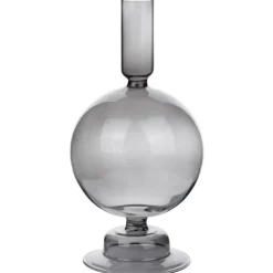 Kandelaar rond glas 19 cm assorti