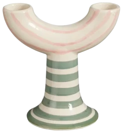Kandelaar streep roze - h12xd12cm
