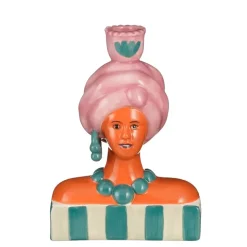 Kandelaar vrouw blauw - l15xb8xh21cm