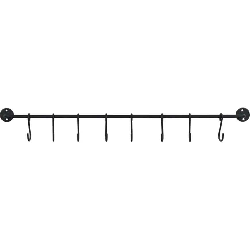 Kapstok 8 haken Mia zwart ijzer 600 mm
