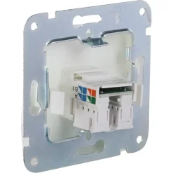 Inbouw Schakelmateriaal|Stopcontacten & Overige Contactdozen > KARWEI Aurora UTP Wandcontactdoos CAT5 wit