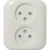 Inbouw Schakelmateriaal|Stopcontacten & Overige Contactdozen > KARWEI Aurora wandcontactdoos dubbel wit