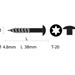 KARWEI compactplaatschroef RVS wit 4,8x38 mm (50 stuks)