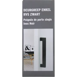 Deurbeslag Binnendeur|Deurklinken > KARWEI deurgreep enkel Eddy zwart RVS