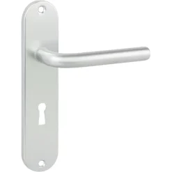 Deurbeslag Binnendeur|Deurbeslag Binnen > KARWEI deurkruk set Abel ovaal schild sleutelgat 56 mm aluminium