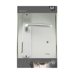 Deurbeslag Binnendeur|Deurklinken > KARWEI deurkruk set Antonio ovaal blind schild aluminium