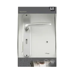 Deurbeslag Binnendeur|Deurklinken > KARWEI deurkruk set Antonio ovaal schild sleutelgat 56 mm aluminium