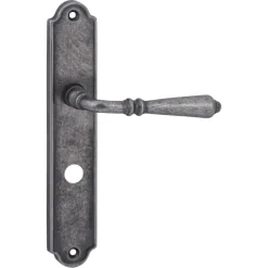 Deurbeslag Binnendeur|Deurklinken > KARWEI deurkruk set Bento ovaal schild vrij-bezet sluiting 63/8 mm tin look messing