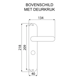 Deurbeslag Binnendeur|Deurklinken > KARWEI deurkruk set Bento ovaal schild vrij-bezet sluiting 63/8 mm tin look messing