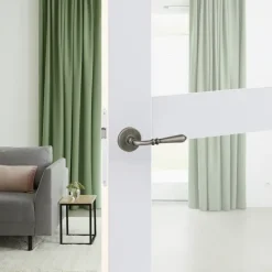Deurbeslag Binnendeur|Deurklinken > KARWEI deurkruk set Bento rond rozet tin look messing