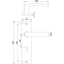 Deurbeslag Binnendeur|Deurklinken > KARWEI deurkruk set Blok recht schild sleutelgat 56 mm aluminium