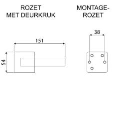 Deurbeslag Binnendeur|Deurklinken > KARWEI deurkruk set Chelsea vierkant rozet zwart RVS