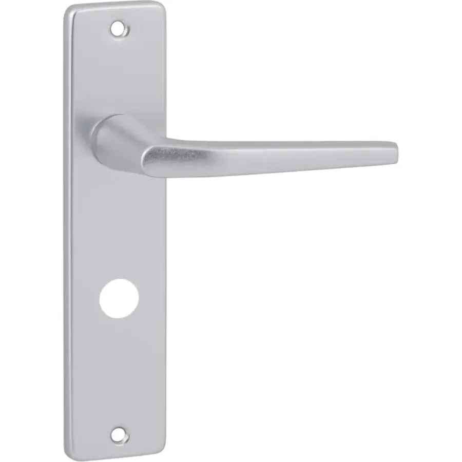 Deurbeslag Binnendeur|Deurklinken > KARWEI deurkruk set Daan recht schild vrij-bezet sluiting 63/8 mm aluminium
