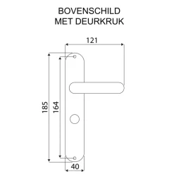 Deurbeslag Binnendeur|Deurklinken > KARWEI deurkruk set Daan recht schild vrij-bezet sluiting 63/8 mm aluminium