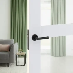 Deurbeslag Binnendeur|Deurklinken > KARWEI deurkruk set Danilo rond rozet zwart aluminium