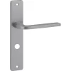 Deurbeslag Binnendeur|Deurklinken > KARWEI deurkruk set Enzo recht schild vrij-bezet sluiting 63/8 mm RVS look aluminium