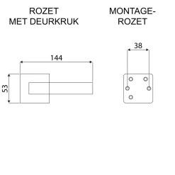 Deurbeslag Binnendeur|Deurklinken > KARWEI deurkruk set Enzo vierkant rozet zwart aluminium