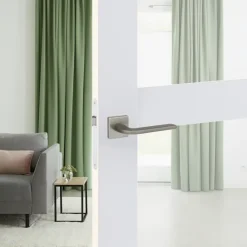 Deurbeslag Binnendeur|Deurklinken > KARWEI deurkruk set Enzo vierkant rozet RVS look aluminium
