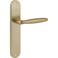 Deurbeslag Binnendeur|Deurklinken > KARWEI deurkruk set Eros ovaal blind schild messing mat aluminium