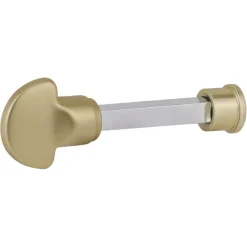 Deurbeslag Binnendeur|Deurklinken > KARWEI deurkruk set Eros ovaal schild vrij-bezet sluiting 63/8 mm messing mat aluminium