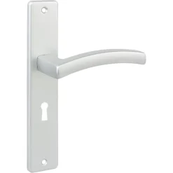 Deurbeslag Binnendeur|Deurklinken > KARWEI deurkrukset France langschild sleutel 56mm ANOX (mat aluminium)