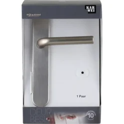 Deurbeslag Binnendeur|Deurklinken > KARWEI deurkruk set Gino ovaal blind schild RVS look aluminium