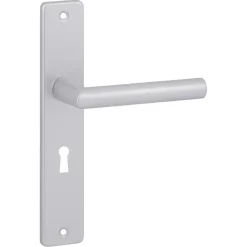 Deurbeslag Binnendeur|Deurklinken > KARWEI deurkruk set Greece recht schild sleutelgat 56 mm ANOX aluminium mat