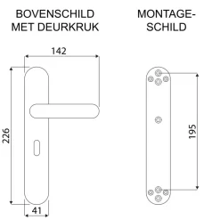 Deurbeslag Binnendeur|Deurklinken > KARWEI deurkruk set Henry ovaal schild sleutelgat 56 mm RVS