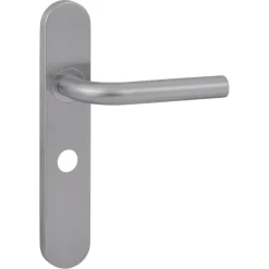 Deurbeslag Binnendeur|Deurklinken > KARWEI deurkruk set Henry ovaal schild vrij-bezet sluiting 63/8 mm RVS