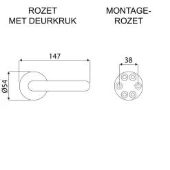 Deurklinken|Deurbeslag Binnen > KARWEI deurkruk set Henry rond rozet zwart RVS