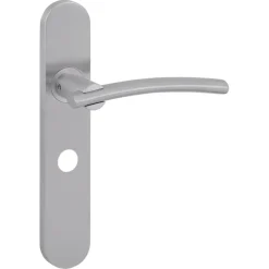 Deurbeslag Binnendeur|Deurklinken > KARWEI deurkruk set John ovaal schild vrij-bezet sluiting 63/8 mm RVS